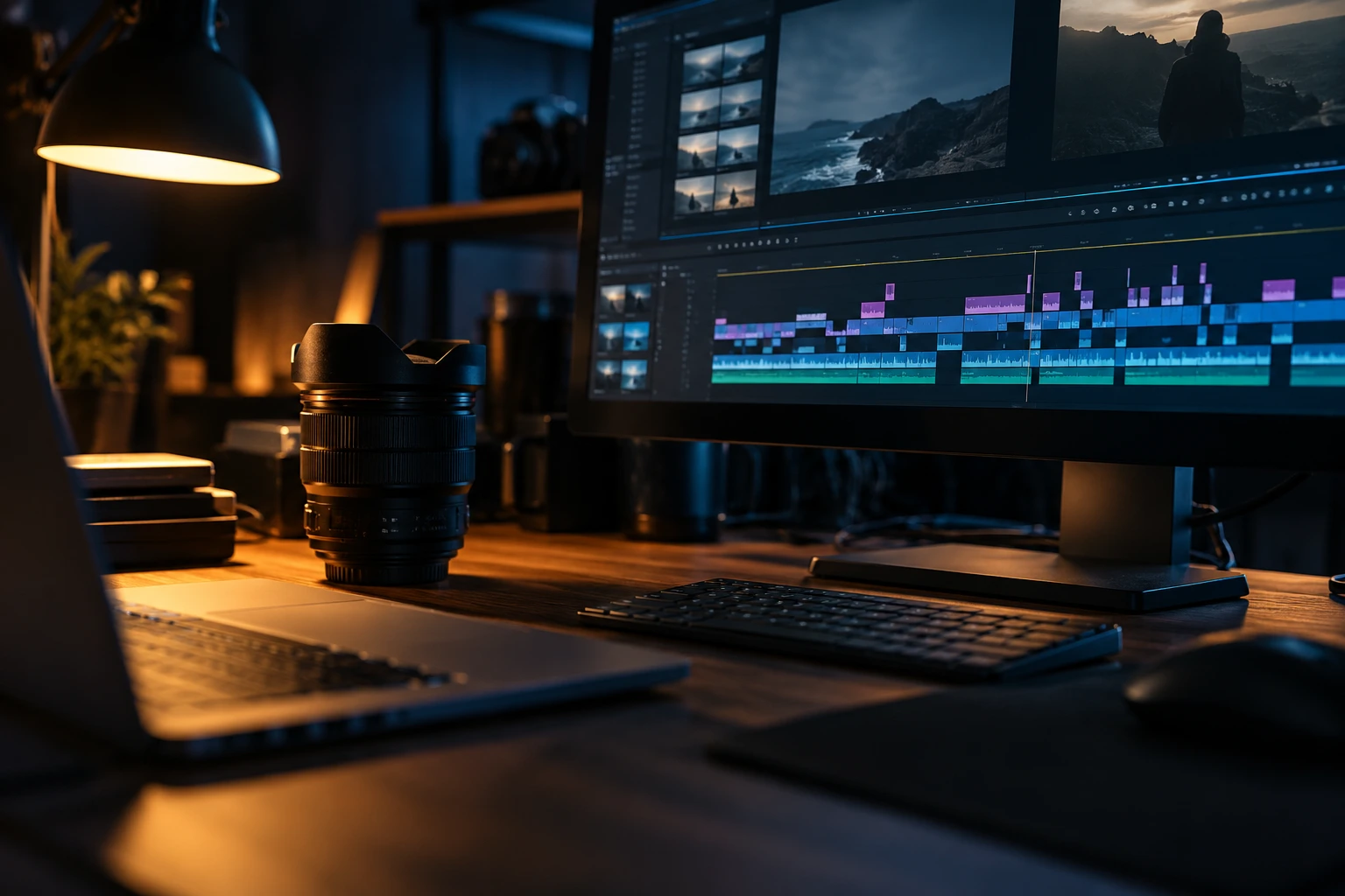 Mesa de edición de vídeo en un estudio